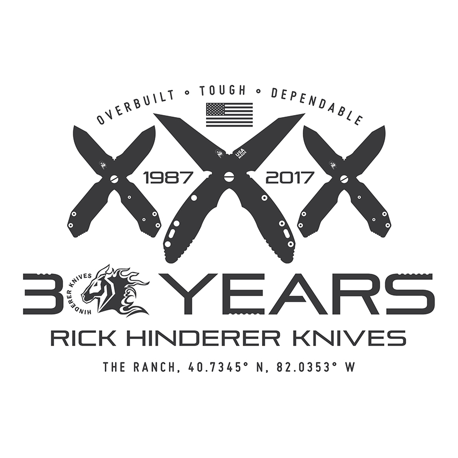 Rick Hinderer Knives 30 Year Logo logo design by logo designer Thomas Cook Designs for your inspiration and for the worlds largest logo competition
