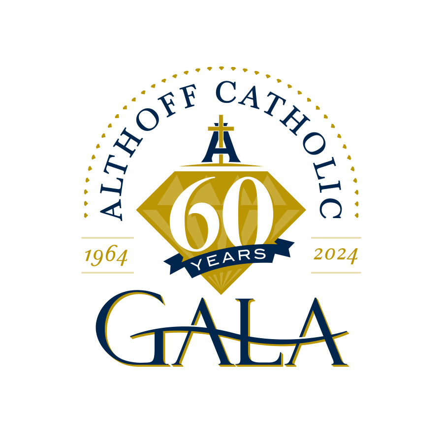 Althoff+Catholic+60th+Anniversary+Gala+Logo logo design by logo designer Visual+Lure for your inspiration and for the worlds largest logo competition
