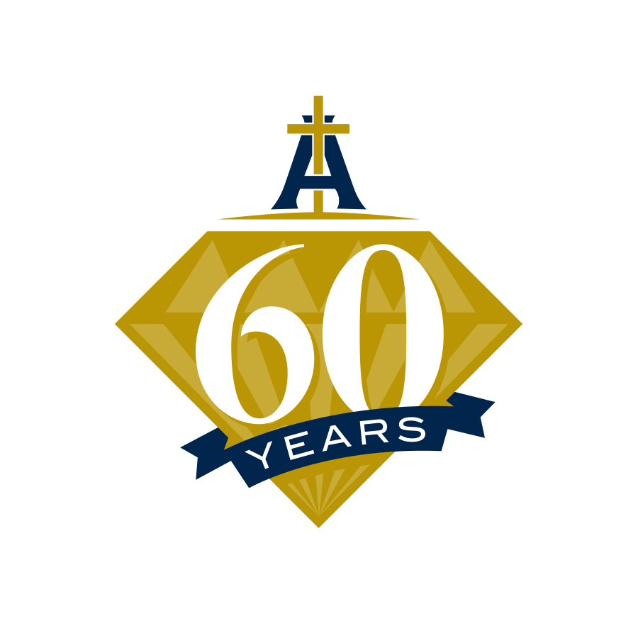 Althoff+Catholic+60th+Anniversary+Logo logo design by logo designer Visual+Lure for your inspiration and for the worlds largest logo competition
